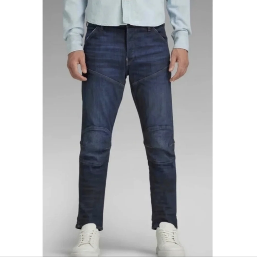 G-Star‎ RAW 5620 3D Biker Jeans Blue Denim Buttonfly Tapered